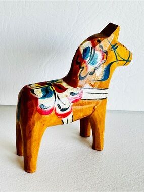 DALA HORSE Small Hand carved and painted